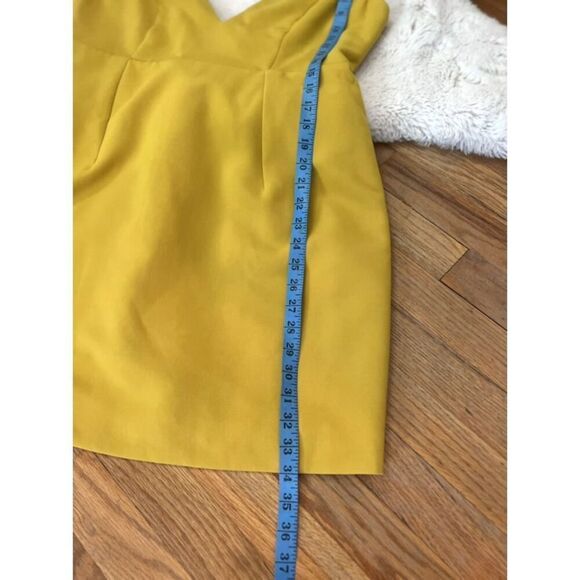 ASOS Mustard Yellow V-neck Tulip Teacup Dress Size 12 - Picture 8 of 9